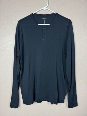 Proof 72-Hour Merino Long Sleeve Henley tee sweat proof black A